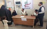 برپایی میز خدمت پایش سلامت به مناسبت هفته دفاع مقدس در مهرستان